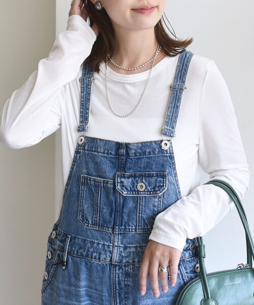 SHIPS(シップス)の「〈手洗い可能〉シアー トリコット ポリエステル ベロア 前後2WAY ロングスリーブ(Tシャツ/カットソー・レディース・ネイビー/ダークグレー/オフホワイト・ONE SIZE)」の2枚目の写真