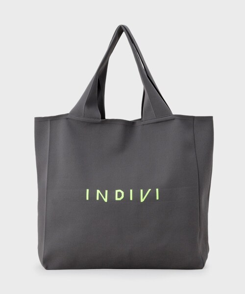 【美品】INDIVI バッグ　グレー インディヴィ INDIVI 縦型トートバッグ (グレー) -ファッション