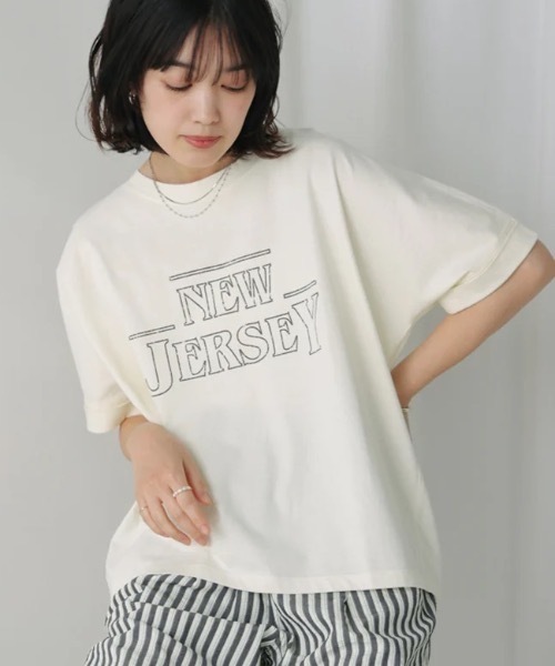 Bou Jeloud(ブージュルード)の「ヴィンテージPT.TEE(Tシャツ/カットソー・レディース・アイボリー/チャコールグレー・FREE)」の1枚目の写真