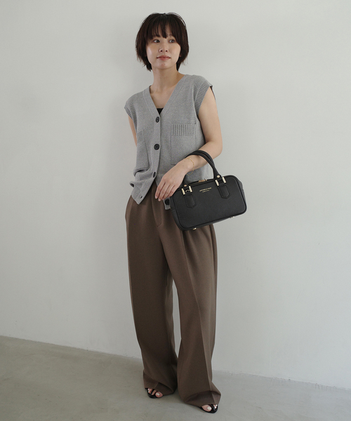 SLOBE IENA(スローブイエナ)の「ANTONELLO MASI/アントネッロマージ SLOBE別注 レザーボストンバッグ(ボストンバッグ・レディース・ブラック/ベージュ・FREE)」の6枚目の写真