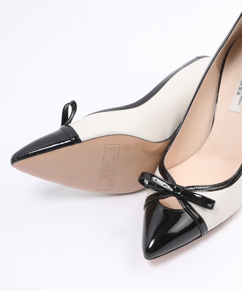 SEVEN TWELVE THIRTY(セヴントゥエルヴサーティー)の「LovelyWalk リボンコンビパンプス(パンプス・レディース・ブラック/ホワイト×ブラック/グレイッシュベージュ/ブラック系その他・22cm/22.5cm/23cm/23.5cm/24cm/24.5cm)」の8枚目の写真