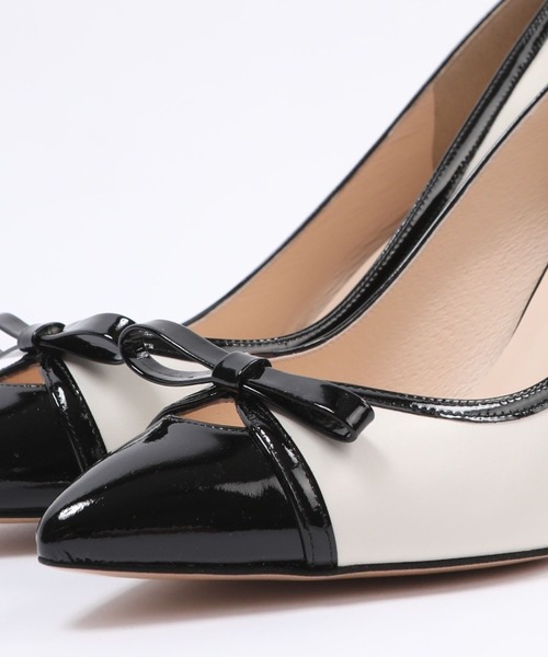 SEVEN TWELVE THIRTY(セヴントゥエルヴサーティー)の「LovelyWalk リボンコンビパンプス(パンプス・レディース・ブラック/ホワイト×ブラック/グレイッシュベージュ/ブラック系その他・22cm/22.5cm/23cm/23.5cm/24cm/24.5cm)」の9枚目の写真