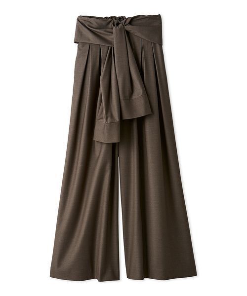 FRAY I.D（フレイアイディー）の「ウエストロールタックワイドパンツ／ハンドウォッシャブル（その他パンツ・レディース・ベージュ/モカ/グレー・0/1）」の2枚目の写真