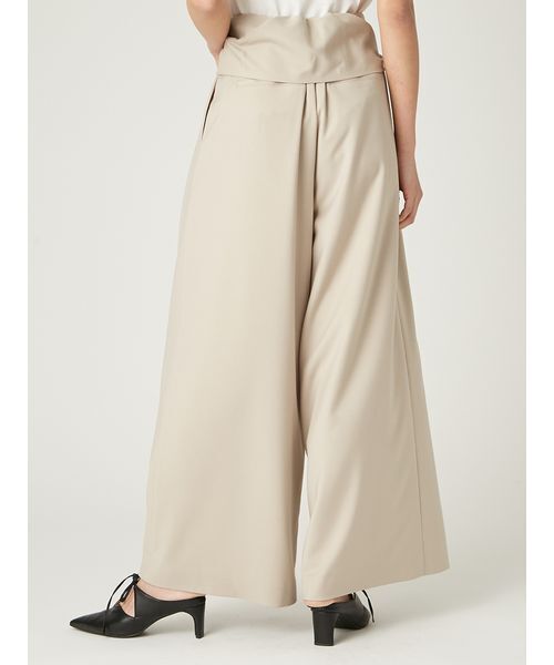 セール】ウエストロールタックワイドパンツ／ハンドウォッシャブル