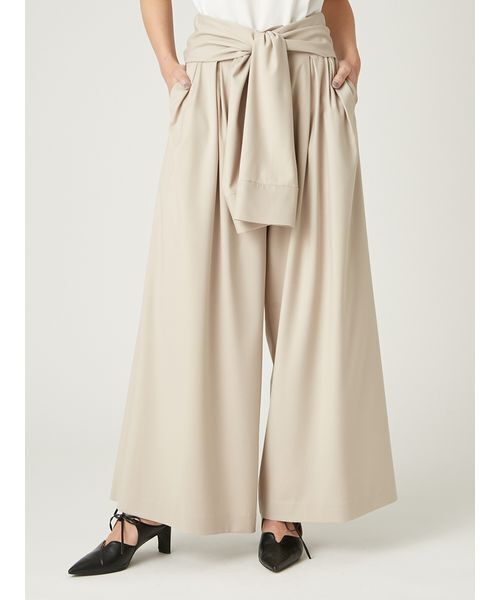 FRAY I.D（フレイアイディー）の「ウエストロールタックワイドパンツ／ハンドウォッシャブル（その他パンツ・レディース・ベージュ/モカ/グレー・0/1）」の3枚目の写真