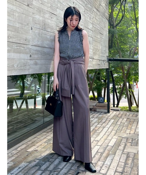 セール】ウエストロールタックワイドパンツ／ハンドウォッシャブル