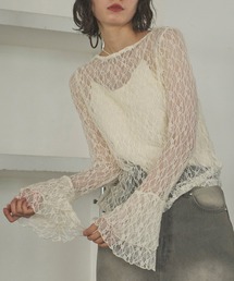tシャツ ベルスリーブシアーレーストップス レディース 楽天市場】ベルスリーブ レースブラウス ブラウス レース