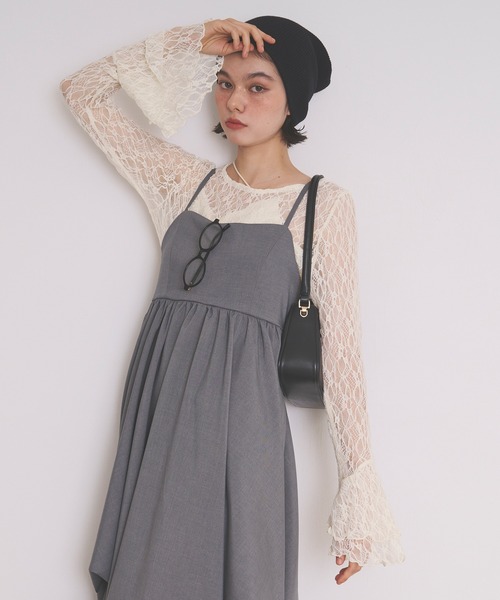 loin nuit(ロワンニュイ)の「bell sleeve lace tops / ベルスリーブレーストップス(Tシャツ/カットソー・レディース・アイボリー/ブラック・FREE)」の15枚目の写真