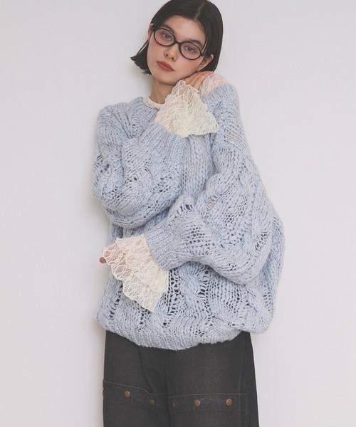 loin nuit(ロワンニュイ)の「bell sleeve lace tops / ベルスリーブレーストップス(Tシャツ/カットソー・レディース・アイボリー/ブラック・FREE)」の20枚目の写真