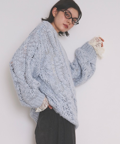 loin nuit(ロワンニュイ)の「bell sleeve lace tops / ベルスリーブレーストップス(Tシャツ/カットソー・レディース・アイボリー/ブラック・FREE)」の21枚目の写真