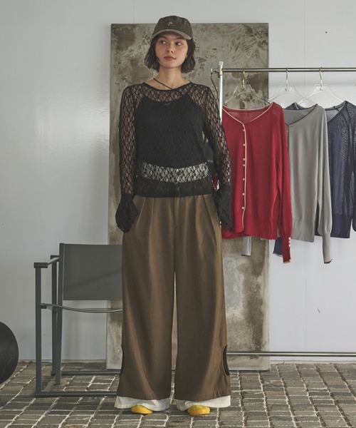 bell sleeve lace tops / ベルスリーブレーストップス（Tシャツ