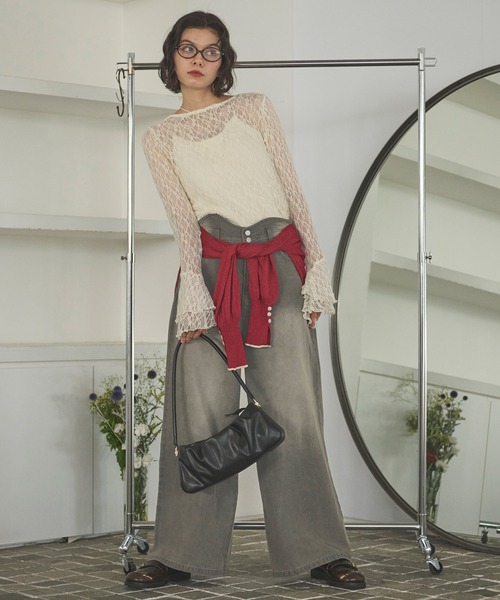 loin nuit(ロワンニュイ)の「bell sleeve lace tops / ベルスリーブレーストップス(Tシャツ/カットソー・レディース・アイボリー/ブラック・FREE)」の7枚目の写真