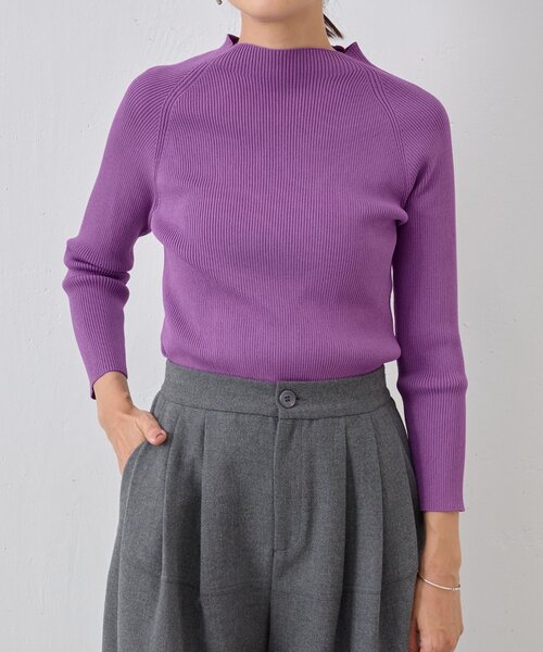 BEARDSLEY（ビアズリー）の「ハイネックリブニット（ニット/セーター・レディース・キャメル/パープル・FREE）」の19枚目の写真
