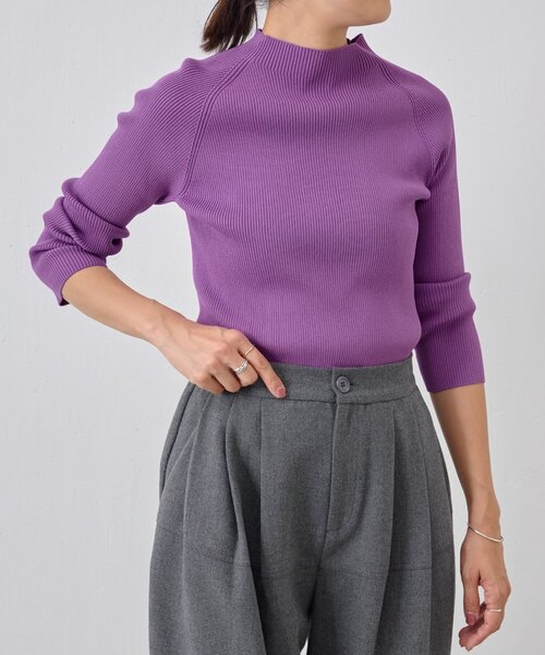 BEARDSLEY（ビアズリー）の「ハイネックリブニット（ニット/セーター・レディース・キャメル/パープル・FREE）」の22枚目の写真