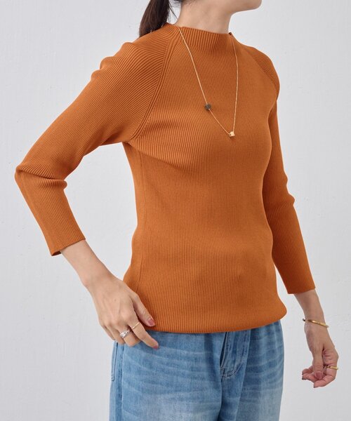 BEARDSLEY（ビアズリー）の「ハイネックリブニット（ニット/セーター・レディース・キャメル/パープル・FREE）」の3枚目の写真