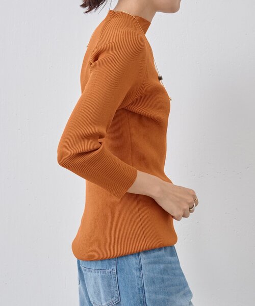 BEARDSLEY（ビアズリー）の「ハイネックリブニット（ニット/セーター・レディース・キャメル/パープル・FREE）」の4枚目の写真