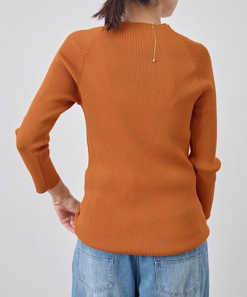 BEARDSLEY（ビアズリー）の「ハイネックリブニット（ニット/セーター・レディース・キャメル/パープル・FREE）」の5枚目の写真