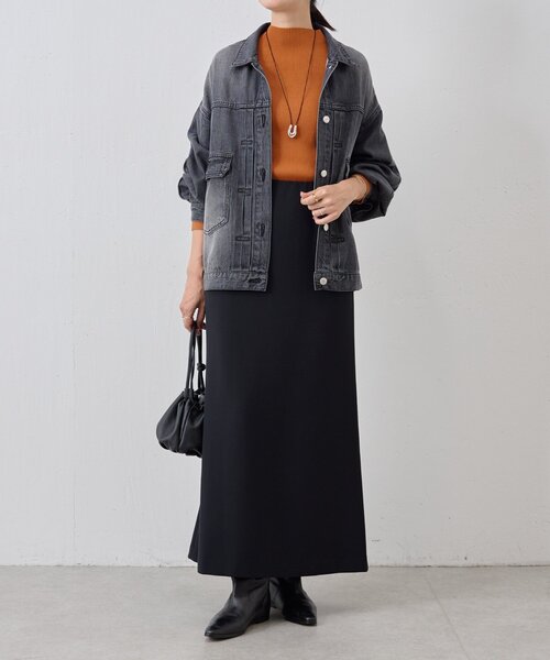 BEARDSLEY（ビアズリー）の「ハイネックリブニット（ニット/セーター・レディース・キャメル/パープル・FREE）」の6枚目の写真