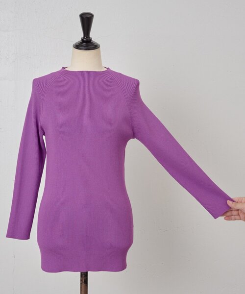 BEARDSLEY（ビアズリー）の「ハイネックリブニット（ニット/セーター・レディース・キャメル/パープル・FREE）」の8枚目の写真