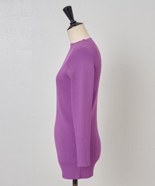 BEARDSLEY（ビアズリー）の「ハイネックリブニット（ニット/セーター・レディース・キャメル/パープル・FREE）」の10枚目の写真