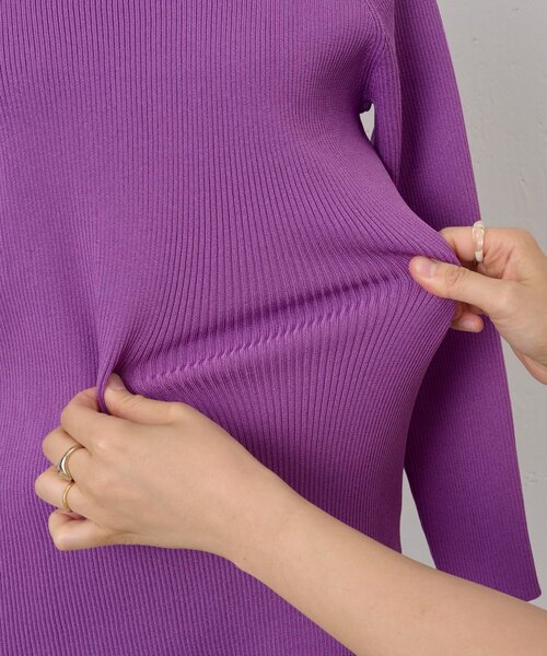 BEARDSLEY（ビアズリー）の「ハイネックリブニット（ニット/セーター・レディース・キャメル/パープル・FREE）」の16枚目の写真