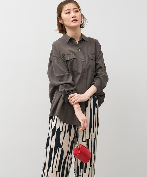 MICA&DEAL（マイカ＆ディール）の「ミリタリーシャツ〈セットアップ対応〉（シャツ/ブラウス・レディース・ライトブルー/チャコールグレー/ブラウン・FREE）」の13枚目の写真