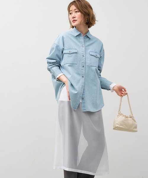 MICA&DEAL（マイカ＆ディール）の「ミリタリーシャツ〈セットアップ対応〉（シャツ/ブラウス・レディース・ライトブルー/チャコールグレー/ブラウン・FREE）」の17枚目の写真