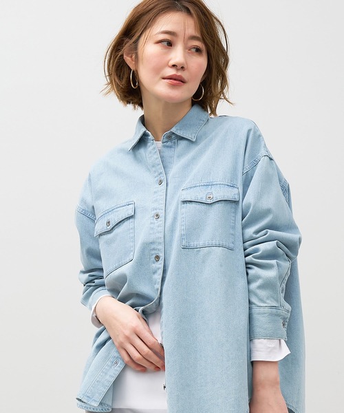 MICA&DEAL（マイカ＆ディール）の「ミリタリーシャツ〈セットアップ対応〉（シャツ/ブラウス・レディース・ライトブルー/チャコールグレー/ブラウン・FREE）」の18枚目の写真