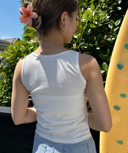 Loco Ocean(ロコオーシャン)の「hawaii ロゴ リブ タンクトップ 夏服(タンクトップ・レディース・ブラック/ホワイト・M/L)」の6枚目の写真