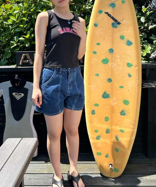 Loco Ocean(ロコオーシャン)の「hawaii ロゴ リブ タンクトップ 夏服(タンクトップ・レディース・ブラック/ホワイト・M/L)」の9枚目の写真