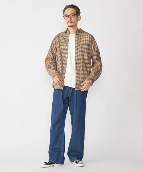 SHIPS(シップス)の「SHIPS: チェック レギュラーカラー ロングスリーブ シャツ(シャツ/ブラウス・メンズ・キャメル/グリーン/コバルトブルー・X-LARGE/LARGE/MEDIUM/SMALL)」の4枚目の写真