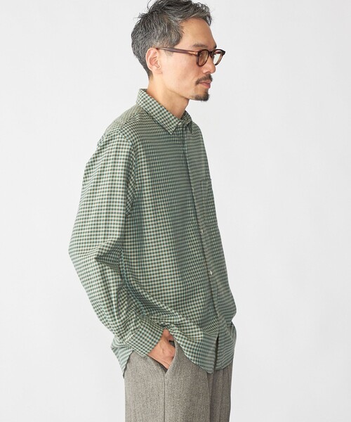 SHIPS／チェック柄ロングスリーブブラウス SHIPS ブラウス シャツ 「手洗い可能」シアー チェック ロング