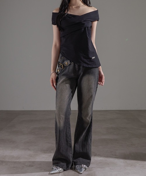 apres jour mignon(アプレジュールミニョン)の「2WAYオフショルトップス【ZOZOTOWN限定アイテム】(Tシャツ/カットソー・レディース・チャコールグレー/ブラック/杢グレー・X-LARGE/フリー)」の21枚目の写真
