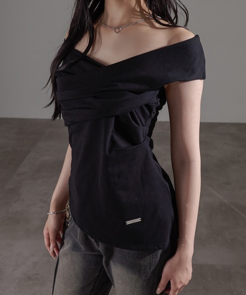 apres jour mignon(アプレジュールミニョン)の「2WAYオフショルトップス【ZOZOTOWN限定アイテム】(Tシャツ/カットソー・レディース・チャコールグレー/ブラック/杢グレー・X-LARGE/フリー)」の16枚目の写真