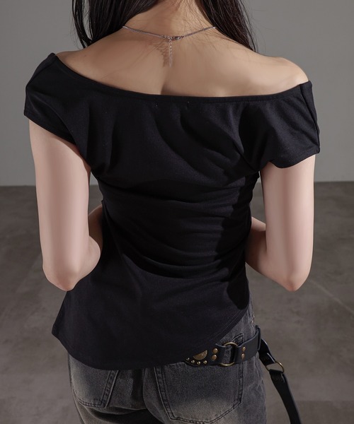apres jour mignon(アプレジュールミニョン)の「2WAYオフショルトップス【ZOZOTOWN限定アイテム】(Tシャツ/カットソー・レディース・チャコールグレー/ブラック/杢グレー・X-LARGE/フリー)」の17枚目の写真