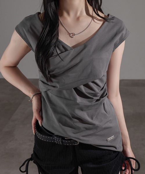 apres jour mignon(アプレジュールミニョン)の「2WAYオフショルトップス【ZOZOTOWN限定アイテム】(Tシャツ/カットソー・レディース・チャコールグレー/ブラック/杢グレー・X-LARGE/フリー)」の19枚目の写真
