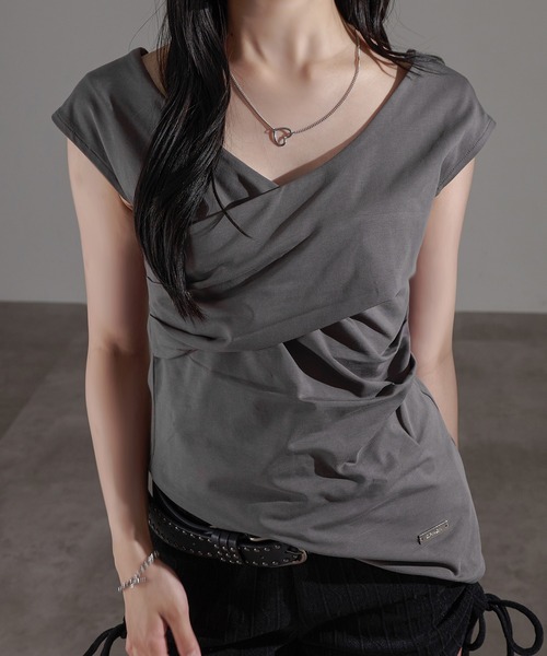 apres jour mignon(アプレジュールミニョン)の「2WAYオフショルトップス【ZOZOTOWN限定アイテム】(Tシャツ/カットソー・レディース・チャコールグレー/ブラック/杢グレー・X-LARGE/フリー)」の18枚目の写真