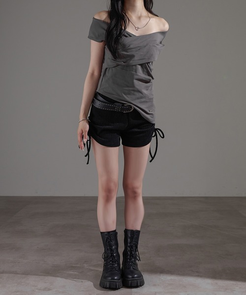 apres jour mignon(アプレジュールミニョン)の「2WAYオフショルトップス【ZOZOTOWN限定アイテム】(Tシャツ/カットソー・レディース・チャコールグレー/ブラック/杢グレー・X-LARGE/フリー)」の12枚目の写真