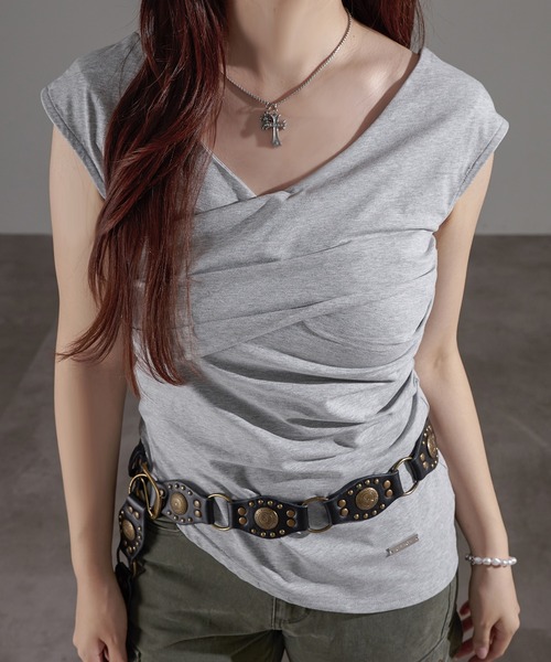 apres jour mignon(アプレジュールミニョン)の「2WAYオフショルトップス【ZOZOTOWN限定アイテム】(Tシャツ/カットソー・レディース・チャコールグレー/ブラック/杢グレー・X-LARGE/フリー)」の6枚目の写真
