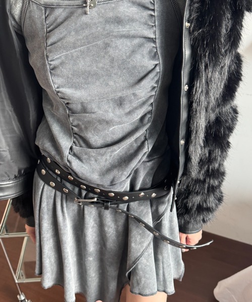 SHAGGIE(シャギー)の「【ViVi掲載】2WAYストラップウォッシュ加工ミニワンピース(ワンピース・レディース・ベージュ/グレー・FREE)」の20枚目の写真