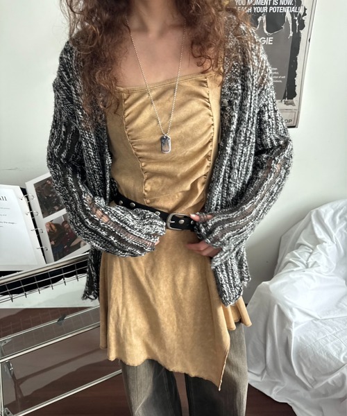 SHAGGIE(シャギー)の「【ViVi掲載】2WAYストラップウォッシュ加工ミニワンピース(ワンピース・レディース・ベージュ/グレー・FREE)」の5枚目の写真