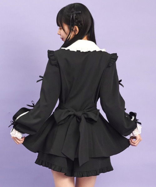 Secret Honey（シークレットハニー）の「袖スリットレースフリルセットアップ（セットアップ・レディース・ブラック系その他/ブラック/ワインレッド・MEDIUM）」の7枚目の写真