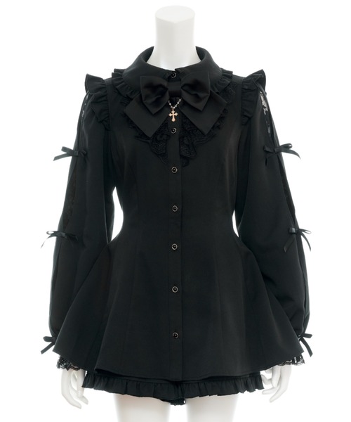 Secret Honey（シークレットハニー）の「袖スリットレースフリルセットアップ（セットアップ・レディース・ブラック系その他/ブラック/ワインレッド・MEDIUM）」の18枚目の写真