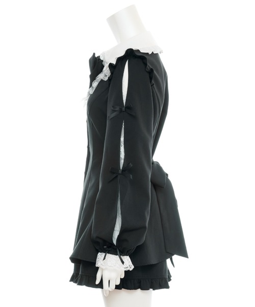 Secret Honey（シークレットハニー）の「袖スリットレースフリルセットアップ（セットアップ・レディース・ブラック系その他/ブラック/ワインレッド・MEDIUM）」の15枚目の写真