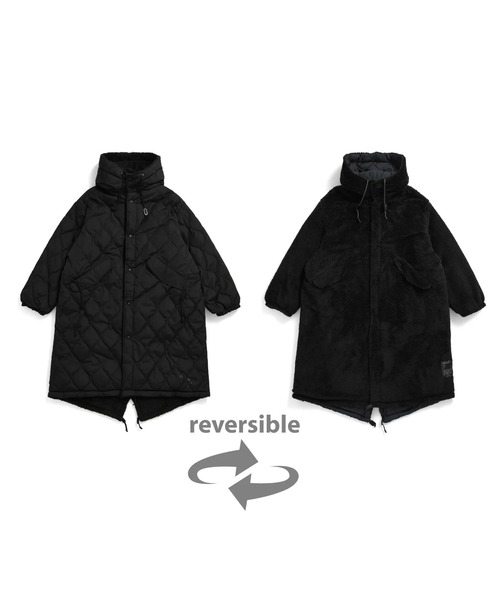 TAION(タイオン)の「【TAION(タイオン)】TAION×Universal Works(ユニバーサルワークス) リバーシブル ダウン×ボア モッズジャケット(ダウンジャケット/コート・メンズ・ダークオリーブ/ブラック/ダークネイビー・M/L/S)」の1枚目の写真