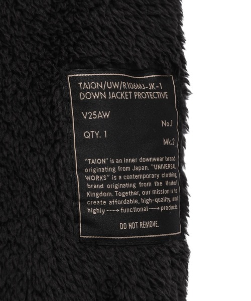 TAION(タイオン)の「【TAION(タイオン)】TAION×Universal Works(ユニバーサルワークス) リバーシブル ダウン×ボア モッズジャケット(ダウンジャケット/コート・メンズ・ダークオリーブ/ブラック/ダークネイビー・M/L/S)」の16枚目の写真