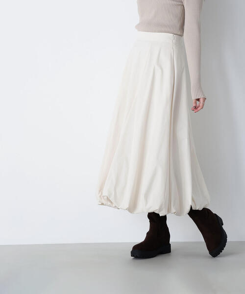 NATURAL BEAUTY BASIC（ナチュラルビューティーベーシック）の「◇マチバルーンスカート（スカート・レディース・ブラック/ダークブラウン/オフホワイト・SMALL/MEDIUM/P/S）」の5枚目の写真