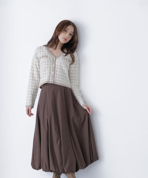 NATURAL BEAUTY BASIC（ナチュラルビューティーベーシック）の「◇マチバルーンスカート（スカート・レディース・ブラック/ダークブラウン/オフホワイト・SMALL/MEDIUM/P/S）」の18枚目の写真