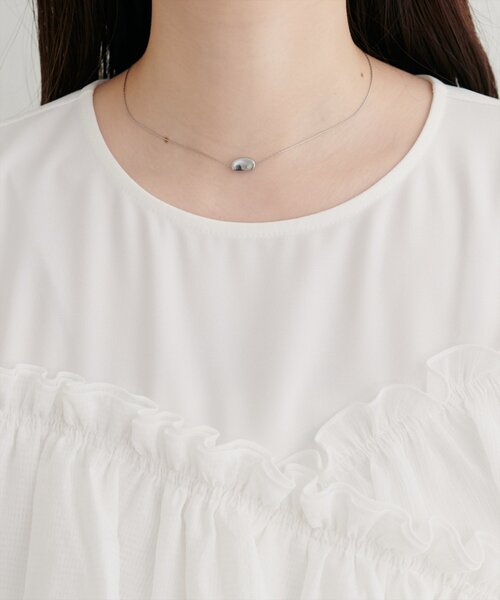 natural couture（ナチュラルクチュール）の「アシメフリルノースリブラウス（シャツ/ブラウス・レディース・オフホワイト/イエロー/ブラック・FREE）」の13枚目の写真