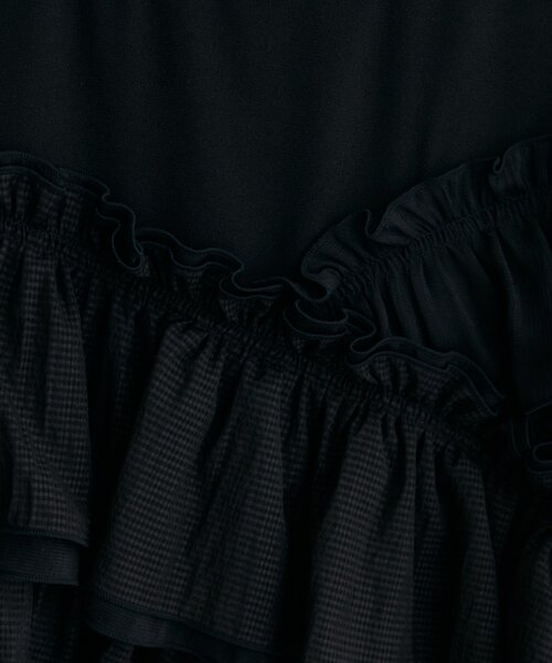 natural couture（ナチュラルクチュール）の「アシメフリルノースリブラウス（シャツ/ブラウス・レディース・オフホワイト/イエロー/ブラック・FREE）」の4枚目の写真